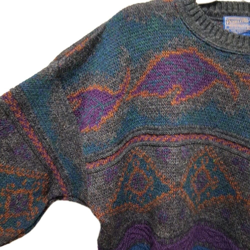 Vintage Pendleton LOBO Knitted Crew Neck Sweater Made In USA Size XL - Picture 8 of 11